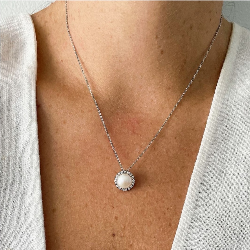 Timeless Silver Pearl Necklace
